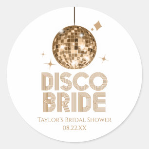 Gold Disco Ball Disco Bride Bridal Shower Classic Round Sticker