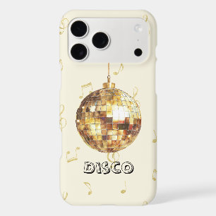 Gold Disco Ball Glitter Notes iPhone 17 Pro Max Case