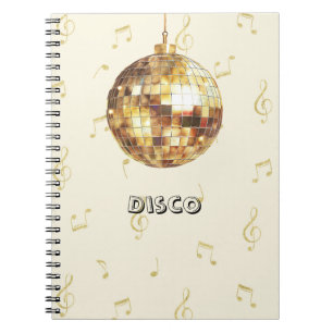 Gold Disco Ball Glitter Notes Notebook