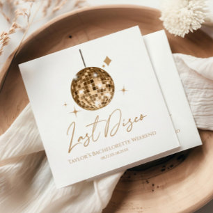 Gold Disco Ball Last Disco Bachelorette Party Napkins