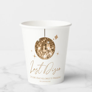 Gold Disco Ball Last Disco Bachelorette Party Paper Cups