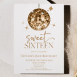 Gold Disco Ball Sweet Sixteen 16th Birthday Party Invitation<br><div class="desc">This is a Gold Disco Ball Sweet Sixteen 16th Birthday Party Invitation!</div>