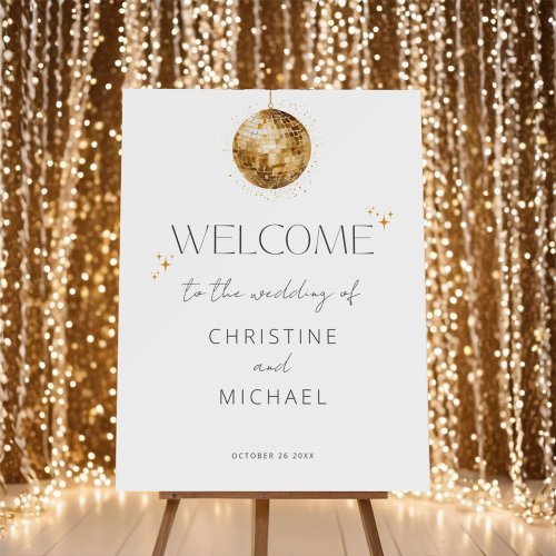 Gold Disco Retro Dancing Wedding Welcome Foam Board