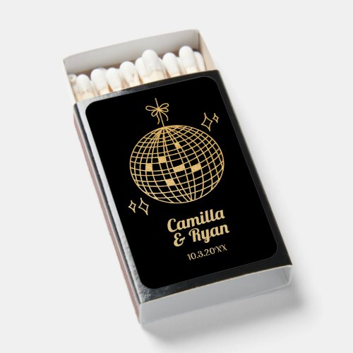 Gold Disco Wedding Favor Personalized Matchbooks