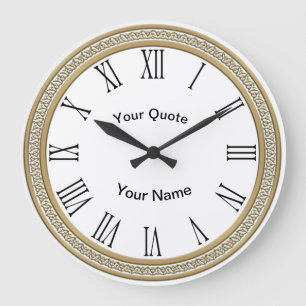 Gold Disks with radiating Roman Numerals Large Clock