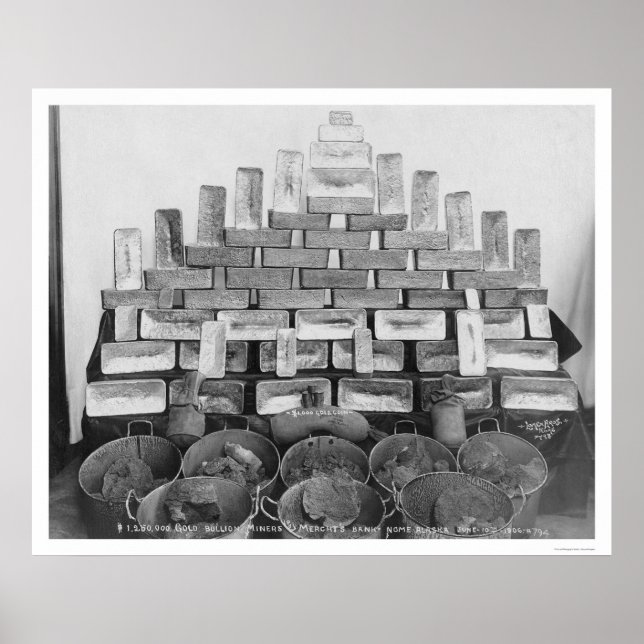 Gold Display at Nome Bank 1906 Poster (Front)