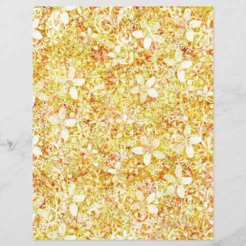 Gold distress_style floral scrapbook paper