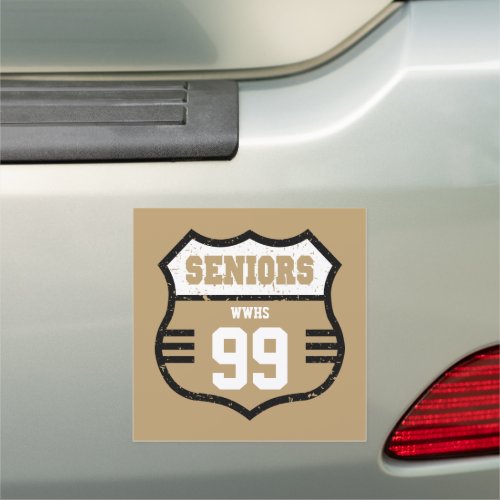 Gold Distressed Seniors Road Sign