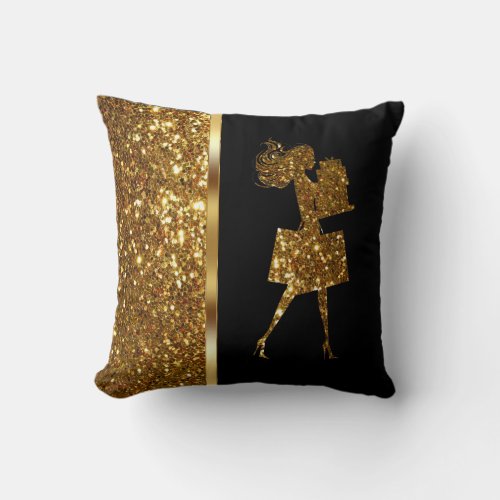 Gold Diva Throw Pillows