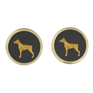 Gold Doberman Cufflinks