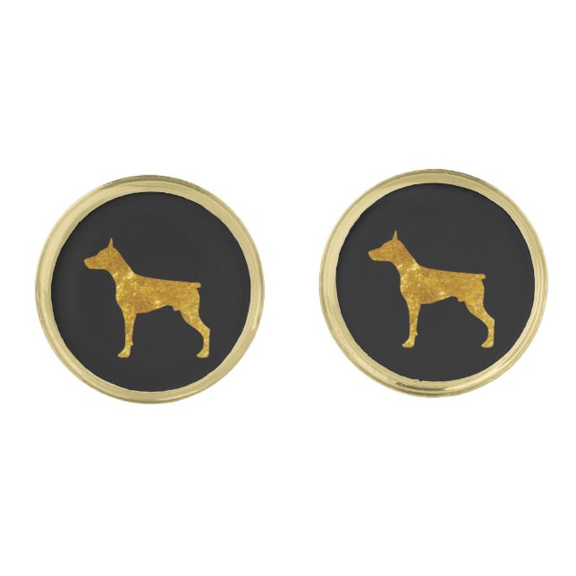 Gold Doberman Cufflinks (Front)
