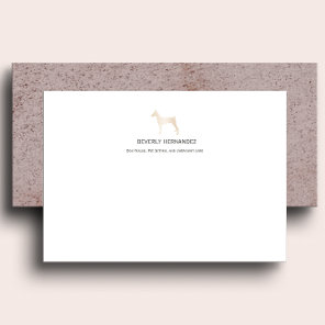 Gold Doberman Dog Walker Elegant Monogram Note Card