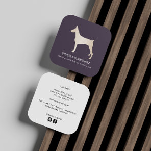 Gold Doberman Dog Walker Trainer Puppy sitting   Square Business Card