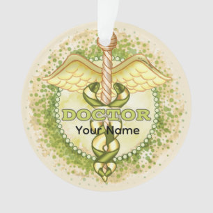 Gold Doctor Caduceus Ornament
