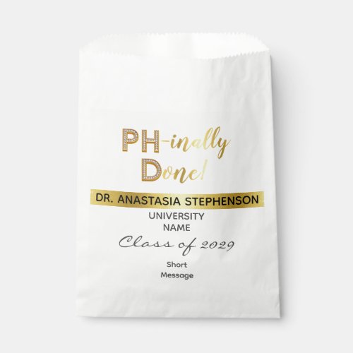 Gold Doctorate PhD Graduation Ceremony Party Favor Bag