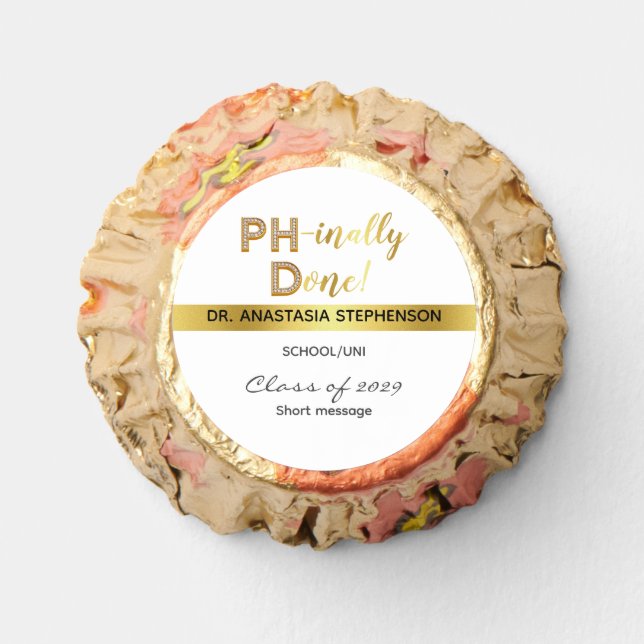 Gold Doctorate PhD Graduation Ceremony Party Reese's Peanut Butter Cups (Front)