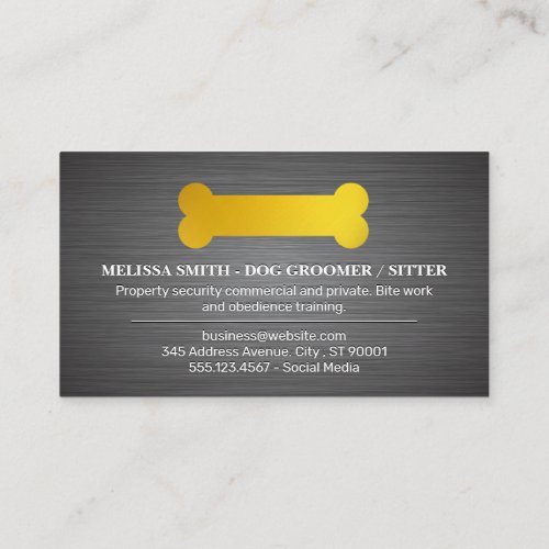 Gold Dog Bone Business Card