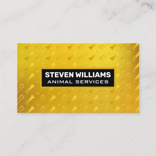 Gold Dog Bone Pattern Business Card (Front)