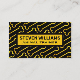 Gold Dog Bone Pattern Business Card