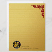 Gold Dog Papercut Chinese New Year 2018 Letterhead (Front/Back)