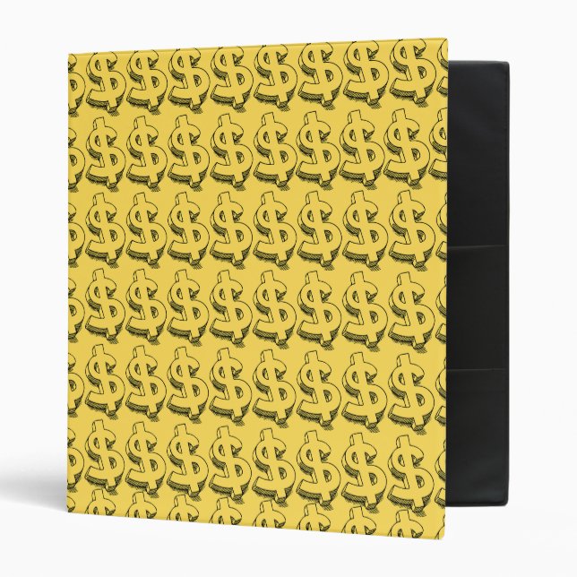 gold dolar 3 ring binder (Front/Inside)