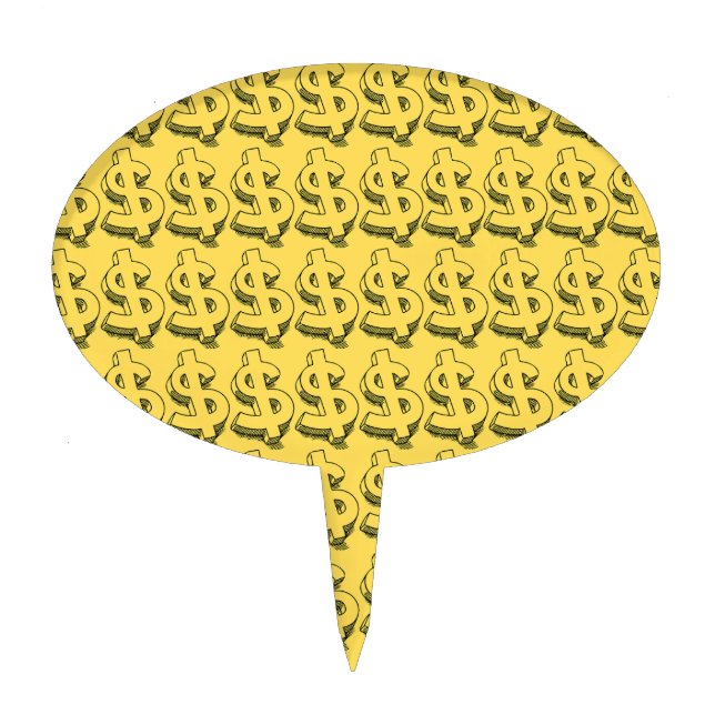 gold dolar cake topper (Front)