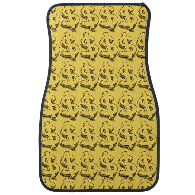 gold dolar car floor mat (Front)