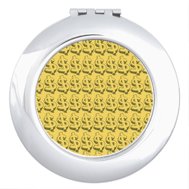 gold dolar compact mirror (Front)