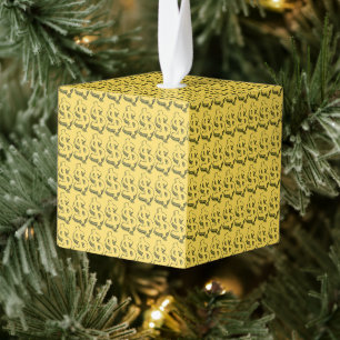 gold dolar cube ornament