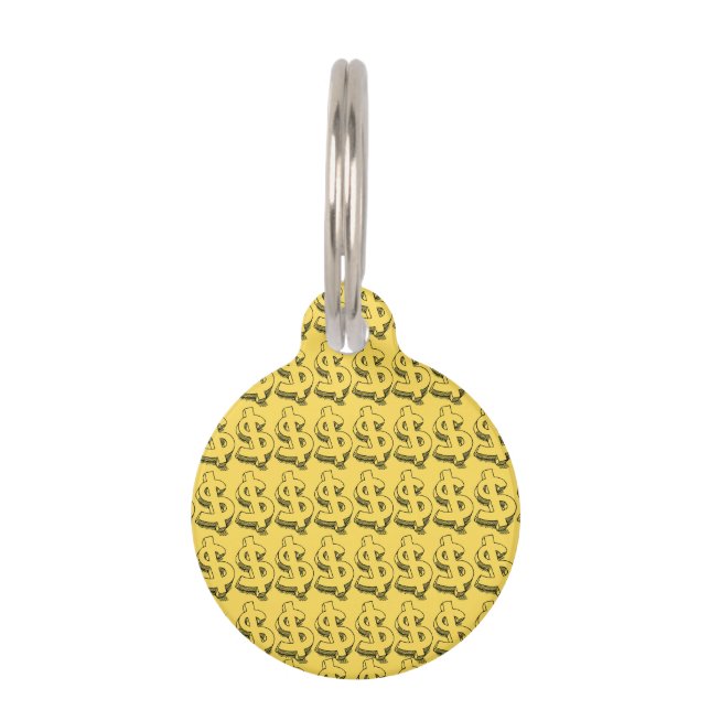 gold dolar pet ID tag (Front)