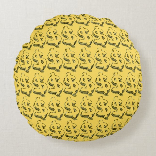 gold dolar round pillow (Front)