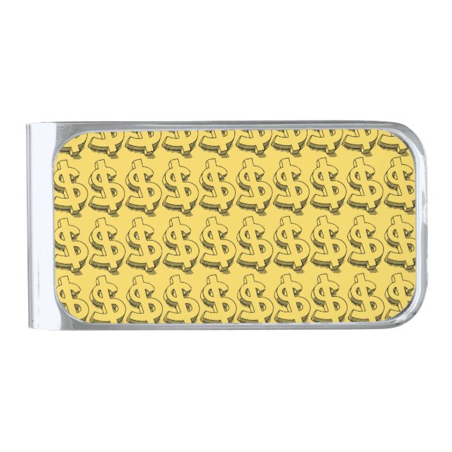 gold dolar silver finish money clip (Front)