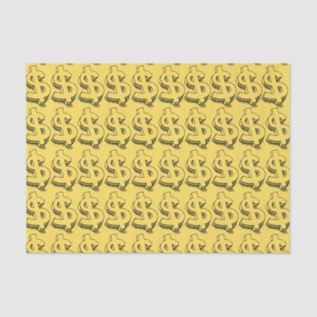 gold dolar tissue paper (Front)