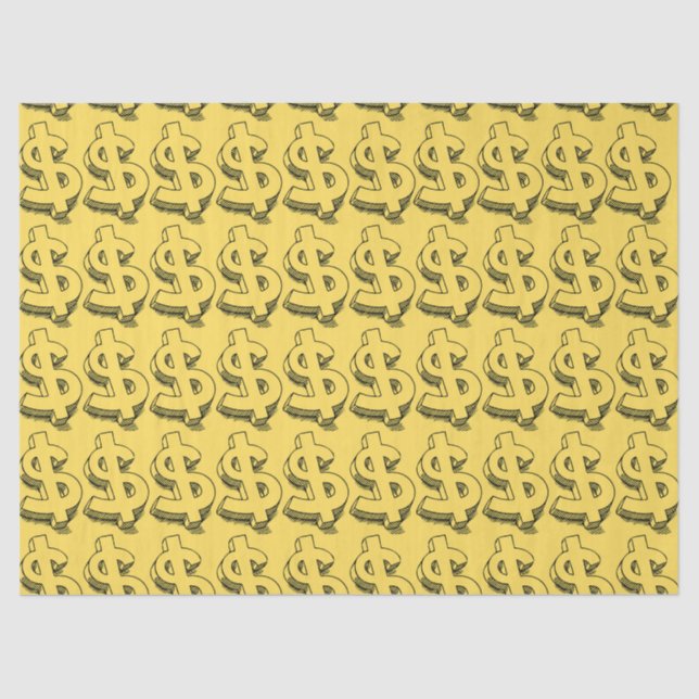 gold dolar tissue paper (Front)