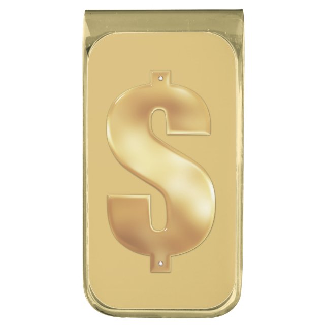 Gold Dollar Finish Money Clip (Front Vertical)