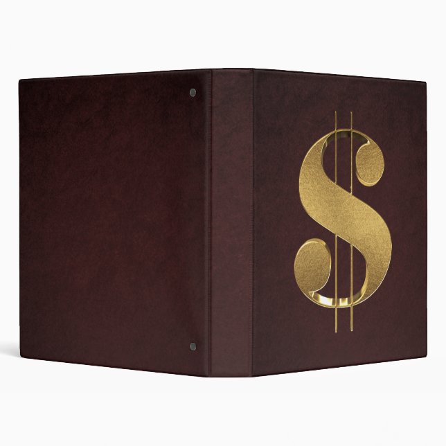 Gold Dollar Sign 3 Ring Binder (Background)