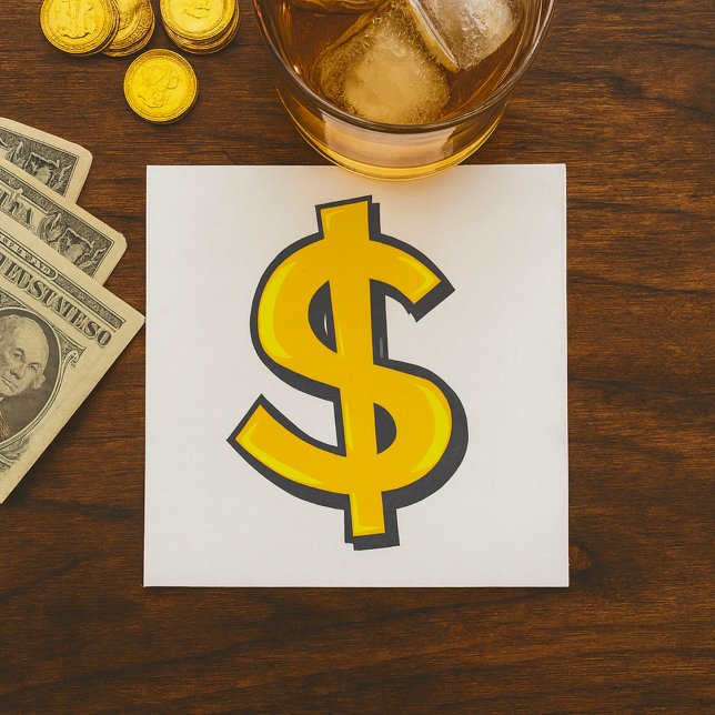 Gold Dollar Sign Bold Yellow Money Symbol Napkins (Creator Uploaded)