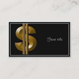 Gold Dollar Sign Business Card