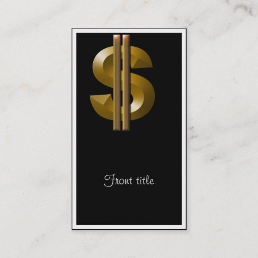 Customizable Gold Dollar Sign Business Card Template