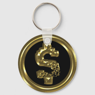 GOLD DOLLAR SIGN KEYCHAIN