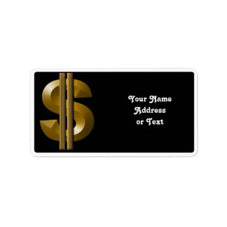 Gold Dollar Sign Label