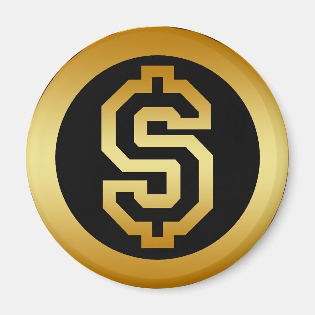 GOLD DOLLAR SIGN MAGNET (Front)