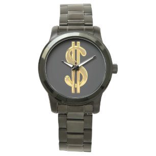 Gold Dollar Sign Men's Watch