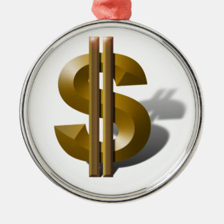 Gold Dollar Sign Metal Ornament