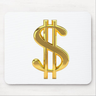 Gold Dollar Sign Mouse Pad