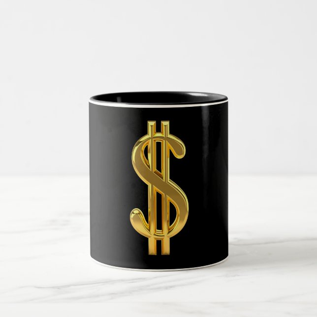 Gold Dollar Sign Mug (Center)