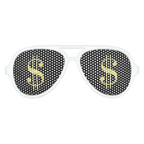 Gold  Dollar Signs Bling Party Favor Sunglasses
