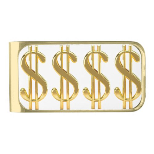 Gold Dollar Signs Money Clip