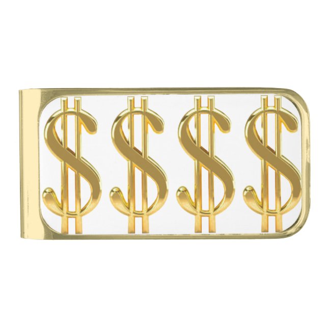 Gold Dollar Signs Money Clip (Front)