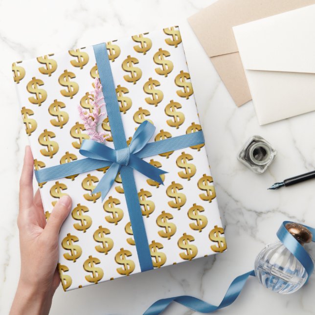 Gold Dollar Signs Wrapping Paper (Gifting)